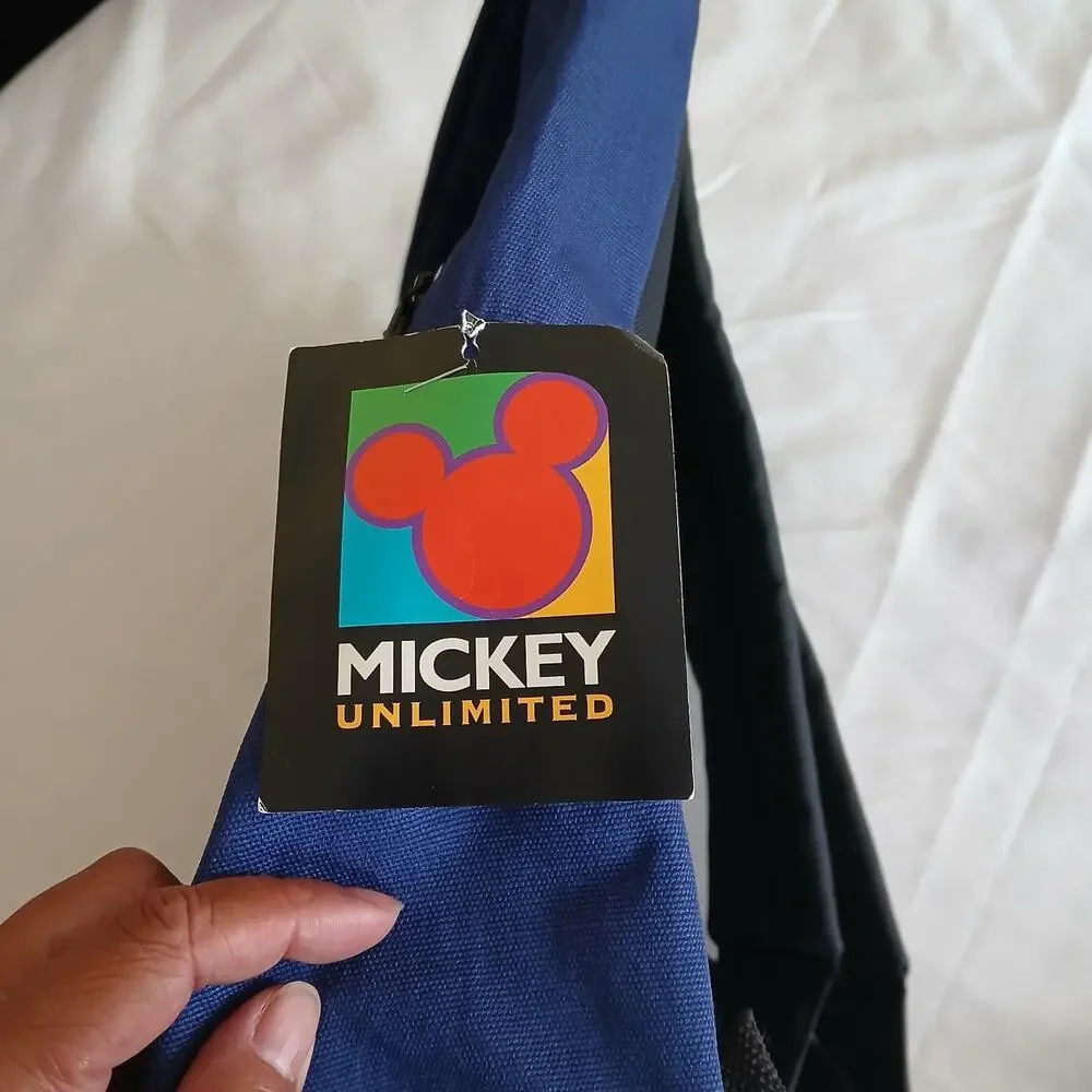 Vintage Disney Store Mickey Mouse Backpack Kids Navy Colorblock NWT School Bag